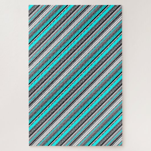 Cute gray aqua aztec patronen legpuzzel (Verticaal)
