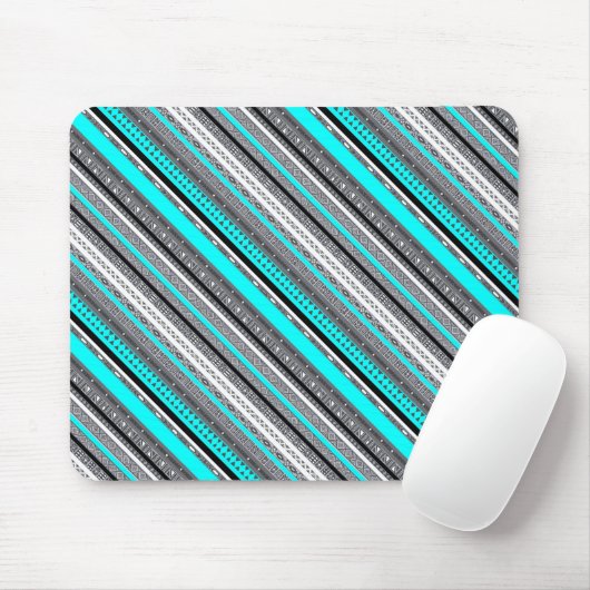 Cute gray aqua aztec patronen muismat (Met muis)
