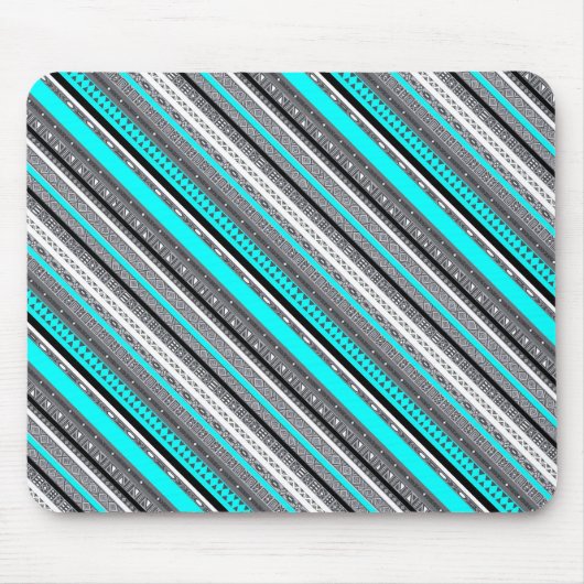 Cute gray aqua aztec patronen muismat (Voorkant)