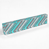 Cute gray aqua aztec patronen naambordje
