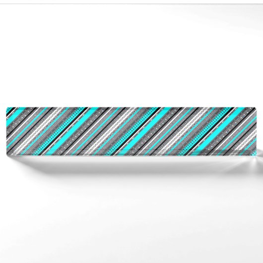 Cute gray aqua aztec patronen naambordje (Voorkant)