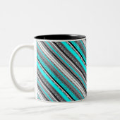 Cute gray aqua aztec patronen tweekleurige koffiemok (Links)