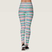 Cute gray aqua strepen leggings (Achterkant)