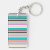 Cute gray aqua strepen sleutelhanger (achterkant)