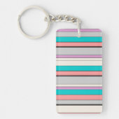 Cute gray aqua strepen sleutelhanger (Voorkant)