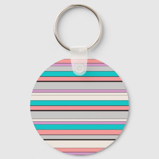 Cute gray aqua strepen sleutelhanger (Voorkant)