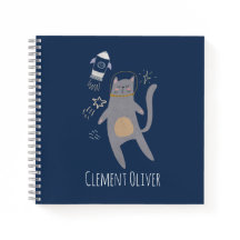 Cute Gray Astronaut Cat Custom Name