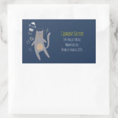 Cute Gray Astronaut Cat Custom Name Rechthoekige Sticker (Tas)