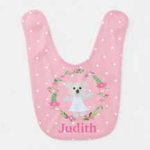 Cute Gray Baby Koala Beer Pink White Polkadots