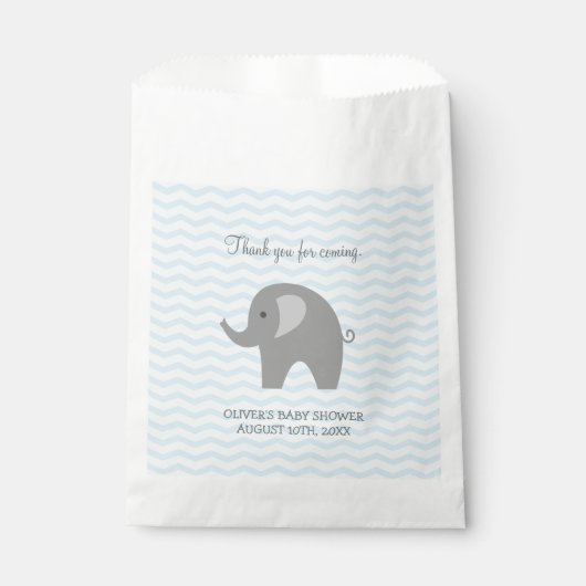 Cute gray baby shower voor olifant bedankzakje (Voorkant)