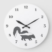 Cute Gray Baby Skunk Design Grote Klok (Voorkant)