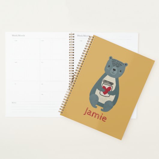 Cute Gray Beer Planner (Display)