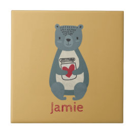 Cute Gray Beer Tegeltje