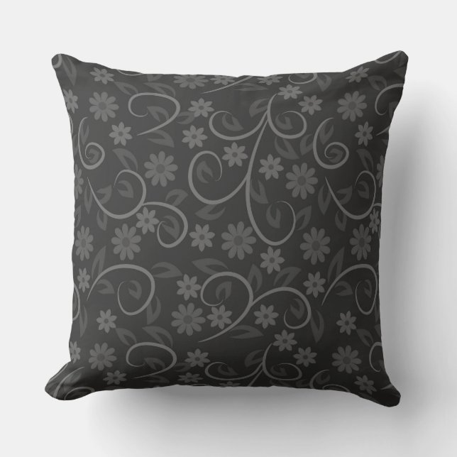 Cute gray bloem patroon kussen (Voorkant)