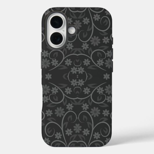 Cute gray bloemen patroon werpen kussen Case-Mate iPhone case (Achterkant)