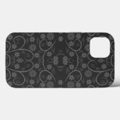 Cute gray bloemen patroon werpen kussen Case-Mate iPhone case (Achterkant (horizontaal))