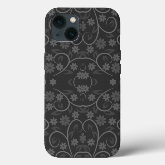 Cute gray bloemen patroon werpen kussen Case-Mate iPhone case (Achterkant)