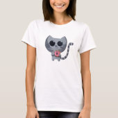 Cute Gray Cat en Donut T-shirt (Voorkant)