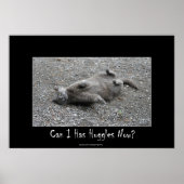 Cute Gray Cat Funny Huggles Poster (Voorkant)