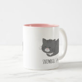Cute Gray Cat Personalized Mug Tweekleurige Koffiemok (Voorkant rechts)