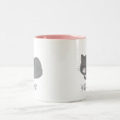 Cute Gray Cat Personalized Mug Tweekleurige Koffiemok (Center)