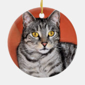 Cute Gray Cat Portrait Keramisch Ornament (Achterkant)