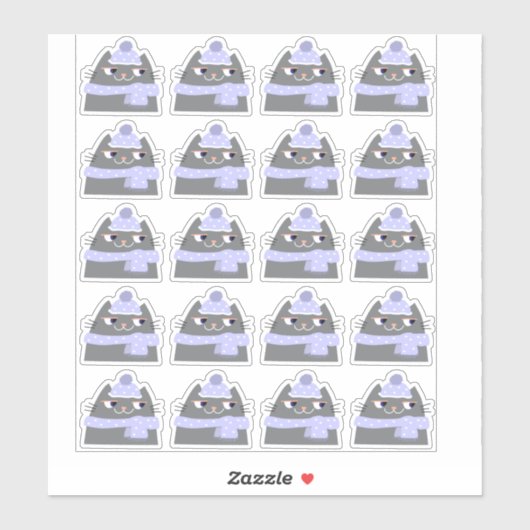 Cute Gray Cat Sticker (Vel)