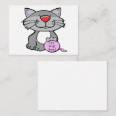 Cute Gray Cat Sympathcard Notitiekaartje (Voorkant / Achterkant)
