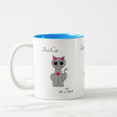Cute Gray Cat Tweekleurige Koffiemok (Links)