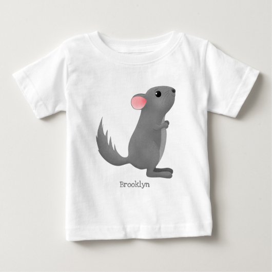 Cute gray chinchilla cartoon illustratie (Voorkant)