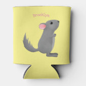 Cute gray chinchilla cartoon illustratie blikjeskoeler (Voorkant)