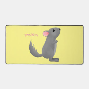 Cute gray chinchilla cartoon illustratie bureaumat