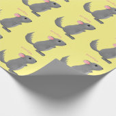 Cute gray chinchilla cartoon illustratie cadeaupapier (Hoek)