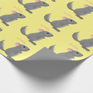 Cute gray chinchilla cartoon illustratie cadeaupapier