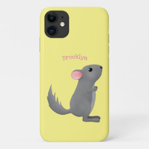 Cute gray chinchilla cartoon illustratie Case-Mate iPhone case
