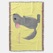 Cute gray chinchilla cartoon illustratie deken (Voorkant Verticaal)