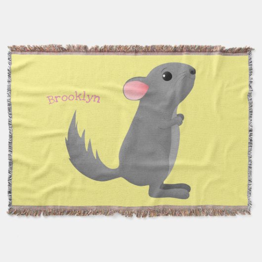 Cute gray chinchilla cartoon illustratie deken (Voorkant)