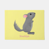 Cute gray chinchilla cartoon illustratie deurmat (Voorkant)