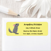 Cute gray chinchilla cartoon illustratie etiket (Insitu)