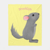 Cute gray chinchilla cartoon illustratie fleece deken (Voorkant)