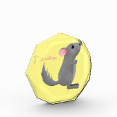 Cute gray chinchilla cartoon illustratie fotoblokken (Links)