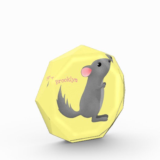 Cute gray chinchilla cartoon illustratie fotoblokken (Links)