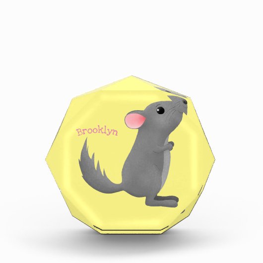 Cute gray chinchilla cartoon illustratie fotoblokken (Voorkant)