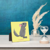 Cute gray chinchilla cartoon illustratie fotoplaat (Insitu)