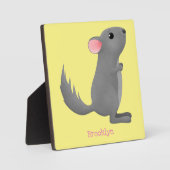 Cute gray chinchilla cartoon illustratie fotoplaat (Voorkant)