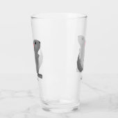 Cute gray chinchilla cartoon illustratie glas (Links)