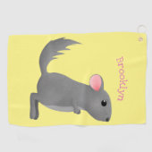 Cute gray chinchilla cartoon illustratie golfhanddoek (Horizontaal)