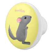 Cute gray chinchilla cartoon illustratie keramische knop (Rechts)