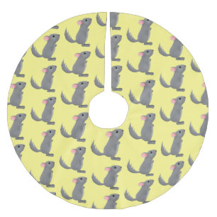 Cute gray chinchilla cartoon illustratie kerstboom rok