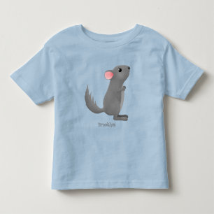 Cute gray chinchilla cartoon illustratie kinder shirts